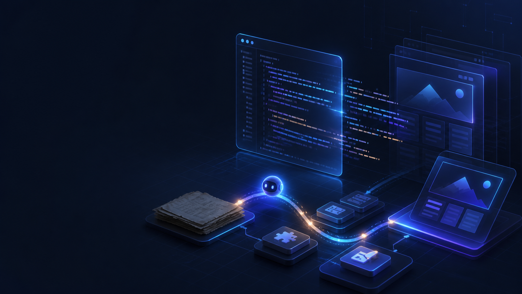 AI Agent 升级旧博客的工作流示意图